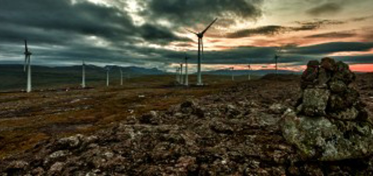 Stormurin ávirkaði vindmyllurnar