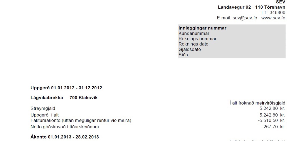 Fá greiði á elrokningini